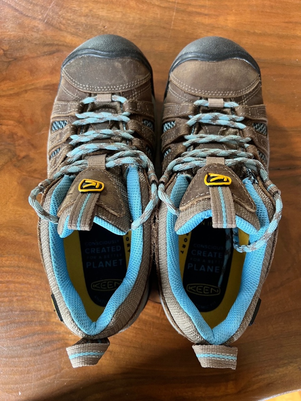 KEEN Voyageur Hiking Shoe, Brindle/Alaskan Blue, Sz 8M